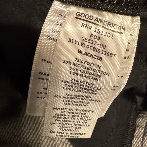 🖤 Good American Classic Bootcut Jeans Size 6 / 28 Black Cashmere Blend 🖤 - Picture 7 of 7